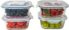 Square Glass Storage Container Stackable BPA Free Airtight Seal Food Contain