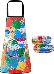Kids Art Apron - Portable Kids Apron | Kids Painting Aprons, Waterproof Children Artist Painting Smocks With Pocket And 2 Sleeves, Kids Baking Aprons For Painting And Baking Accessories