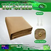 200CMX400CM Heavy Duty Tan Canvas Tarp Tarpaulin Water UV Resistant Fabric Woven