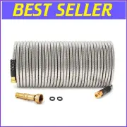 Premium 100ft Garden Hose: Kink-Free, Weather Resistant & Brass Nozzle Included