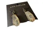 NEW Ann Taylor Faceted Clear And Cloudy Stone Pierced Earrings $48.00