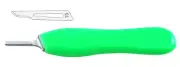 Set of Scalpel Handle #5 Green Color + Sterile Scalpel Blades #15