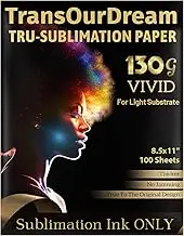 TransOurDream 130g Tru-Sublimation Paper 8.5x11 100 Sheets, Work with Inkjet Printers, Sublimation Heat Transfer Paper for T Shirts Mugs and Sublimation Blanks, Only Compatible with Sublimation Ink