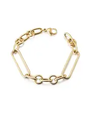 Jane Basch Cool Steel Plated Paperclip Link Bracelet