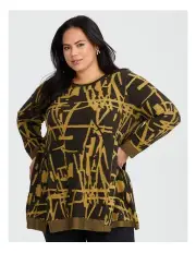 [Taking Shape] Abstract Cotton Knit Jumper in Multi