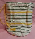 L'Occitane cotton small stripe Drawstring Bag approx 19cmx20cm bag only New