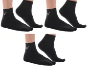 3 Pairs Athletic Black Solid V-Toe Flip Flop Tabi Big Toe Ankle Socks Comfortabl