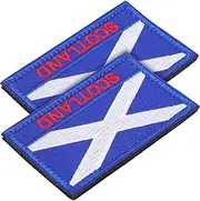 [UTHCLO] 2Pcs Scotland Flag Embroidered Patches Durable Sew Applique for Clothing Repair Decoration for Jackets Vests Hats Bags Material