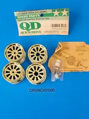 Vintage Tamiya QD Gold Mag Wheel Set 43006 Quick Drive Front & Rear RC Part