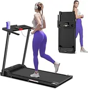 Aiteid Portable Treadmill with Handles, 3.0HP Walking Pad with Handle Bar, Folding Foldable Treadmill with LED Display,Walking Pad Treadmill,Electric Treadmill for Home Small Spaces,300 LBS Capactiy
