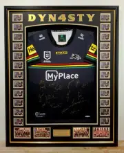 DYN4STY PENRITH PANTHERS 2024 NRL PREMIERS GRAND FINAL TEAM SIGNED FRAMED JERSEY