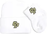 Future Tailgater Cal Poly Mustangs Newborn Baby Knit Cap and Socks Set White, White