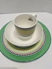 Kate Spade Lenox Hopscotch Drive Green 4 Piece Place Setting New In Box