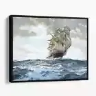 The Proud Ship by Montague Dawson Coastal Ocean Boats Canvas Print Wall Art
