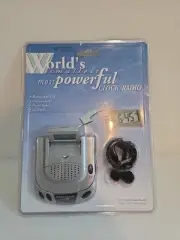 AM/FM World's Smallest Clock Radio/earbuds Night Light Alarm SEALED