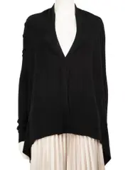 F/W 17 Black Wool Open Front Cardigan