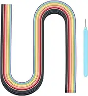 uxcell Paper Quilling Kit, 21.3 Inch 30mm 36 Colors Paper Quilling Strips with Blue Pen for Beginners DIY Hand Crafts Teaching Tools Flower Decoration(Multi-Colored, Pack of 180)