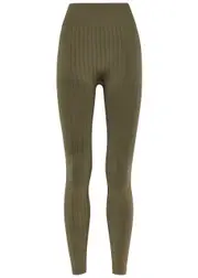 PRISM2 Nourish Ribbed Stretch-jersey Leggings - Olive - One Size ONE SIZE