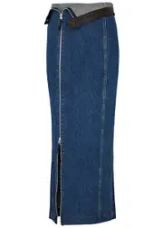 Paris Georgia Jo Denim Maxi Skirt - Indigo - S (UK8-10 / S) S (UK8-10 / S)