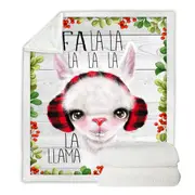 Cute Christmas Fa La La Llama Throw Blanket