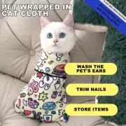 Cat Restraint Wrap Self-Adherent Swaddle Burrito Wrap Anti-Scratch Anti-Escape