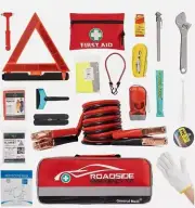 127-Pieces Roadside Car Emergency Kit Include Mini First Aid Kit, Jumper Cables