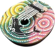 MUELODSIC Coconut Shell Thumb Piano Tone Finger Piano with Handpainted Patterns present for Home Decoration Compact and Portable Musical Ornament