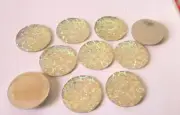 CraftbuddyUS 10pcs ABCLEAR Large Round Design Flat Back Diamante Resin Gems