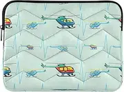 Playful Helicopter Horizon Blue Laptop Case, Padded Laptop Covers 15.6 Inch for Women Men