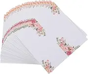 STOBAZA 1set Floral Printing Place Cards for Weddings Writable Table Sign Cards Elegant Banquet Name Tags Easy Setup for Party Decoration Sturdy Design for Table Settings 50pcs