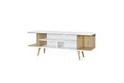 Jamie Wooden Entertainment Unit TV Stand 160cm W/ Open Shelf - Oak & White