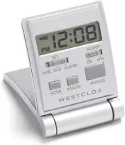 Travelmate LCD Travel Folding Alarm Clock 5", Silver
