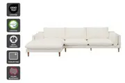 Brosa Jerry 3 Seater Sofa with Chaise (Cream, Left Chaise)