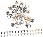 [LALAFINA] Diy Phone Case Decorative Swivel Clasp Hooks 30pcs Round Head Rivets Ring Pullers for Craft