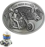 [Generic] Beer Holder, Belt Buckle, Vintage Beer Bottle Opener, Easy to Carry, Cup Holder with You, Portable Metal for Outdoor Party, Camping, Picnic