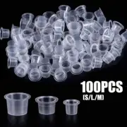 100X TATTOO Ink Cup Pots Plastic Cups Pigment Cosmetic Microblading Bottle S M L