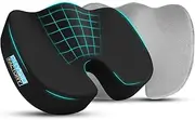 Physio Factory Seat Cushion - Office Chair Cushion, Memory Foam Sitting Comfort - Ergonomic Coccyx, Back, Tailbone Pain Relief Pad Pillow Support for Car Seat Cushion, Desk Chair, Gaming, Wheelchair
