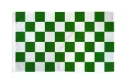 Checkered Green White Flag Banner 3' x 5' Polyester 100D
