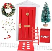 Totority 10-Piece Elf Door Christmas Decor Miniature Dollhouse Props Miniature Decor for Boys and Girls