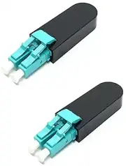 LC Fiber Optic 40Gb OM4 Multimode 50/125 Loopback Adapter Aqua 2 Pack