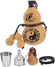 MOLUCKFU Natural Wine Gourd Water Flask Portable Gourd Bottle Chinese Decorative Design Leakproof Stopper for Outdoor