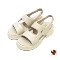 在飛比找momo購物網優惠-【SM】牛皮雙寬帶厚底涼鞋(白色)