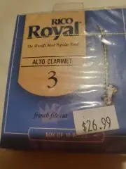 Rico Royal Alto Clarinet Reeds Box Of 10 Strength 3 Three