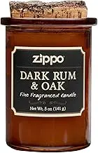 Zippo Spirit Candle Dark Rum and Oak, Brown Glass, Brown Apothecary Glass, 7 cm