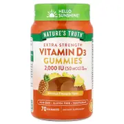 Nature's Truth, Vitamin D3, Extra Strength, Delicious Pineapple, 70 Gummies ( 25 mcg (1,000 IU) per Gummy)