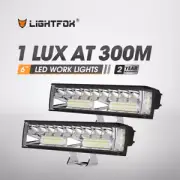 LIGHTFOX 6 Inch Osram LED Work Lights Spot Flood Driving Light Bar Car 4x4 Pair