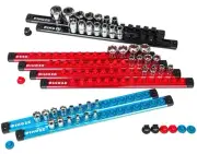 8PCS Magnetic Socket Holder Organizer Set - 1/4, 3/8, 1/2 - Aluminum Alloy So...
