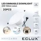 20Pack 150MM CUTOUT DIMMABLE LED DOWNLIGHTS CCT COLOUR CHANGEABLE IP44 AU PLUG