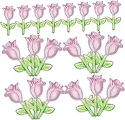WOONEKY 30Pcs Glow Dark Tulip Nail Charms Decorative Nail Art Supplies for Women DIY Manicure Accessories for Christmas Weddings Parties