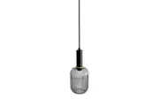 Mendrez Elegant Curved Glass Contour Pendant Light Lamp - Black.